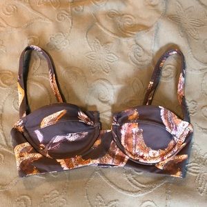 Boys + Arrows Brown and Orange Bikini Top